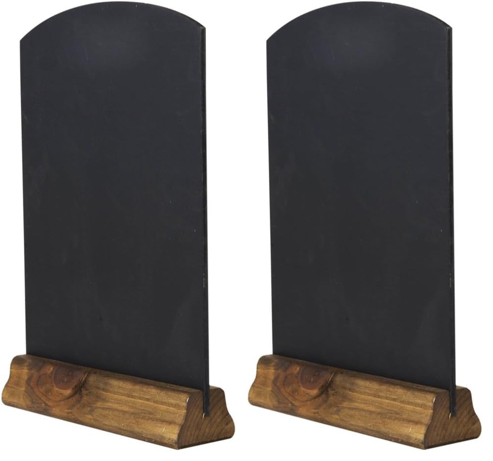 Chalkboards UK WC124F Table Top Chalkboard with Plinth, Wood, Rustic Brown, A4, 31 x 21 x 4 cm (Pack of 2)