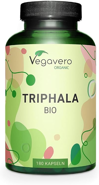Vegavero Pure Triphala Powder Organic 1300 mg 180 Capsules 3 Month