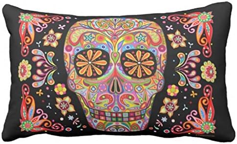 Standard Pillowcase Decorative Sugar Skull Pillow Cases 16x24 Inches
