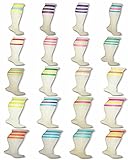 Gray Colored Knee High Tube Socks w/ Various Colored Stripes Team Sport Soccer