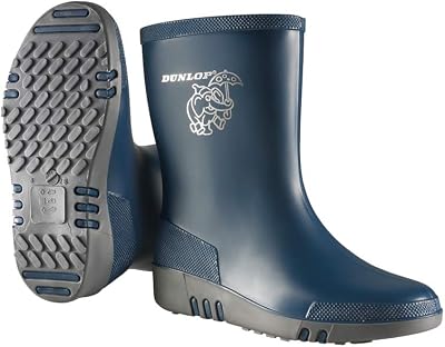 Dunlop Mini Unisex Kids Wellington Elephant Pattern Navy Grey Calf High