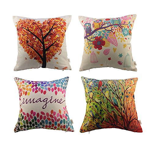 pack pillow 4 covers 4 Case Decorative HOSL Linen Pack Pillow Cushion Cotton