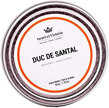 HENRI ET VICTORIA Duc de Santal Beard Balm Moisturizing, Non Greasy, Simple and Effective Ingredients | Hand made | 50g
