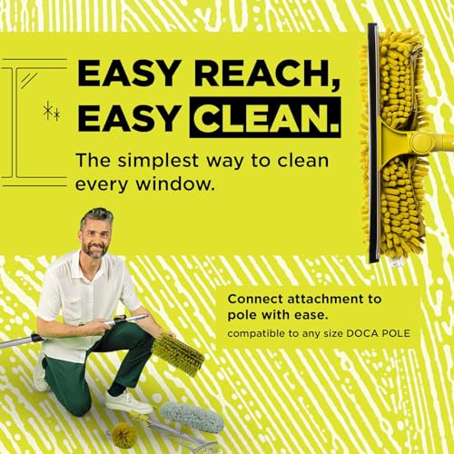 DOCA Telescoping Pole 6-24 Ft - Extension Pole for Cleaning, Feather Duster, Window Washing Kit, Paint Roller, Window Squeegee - High Reach Extendable Kit for Indoor & Outdoor - Squeegee Scrubber