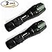 Juslink 900 Lumens Zoomable Led Tactical Flashlight with Cree XML T6 Lamp, 5 Modes, Adjust Foucus Flash Torch,Water Resistant,Metal Flash light(2 Pack)