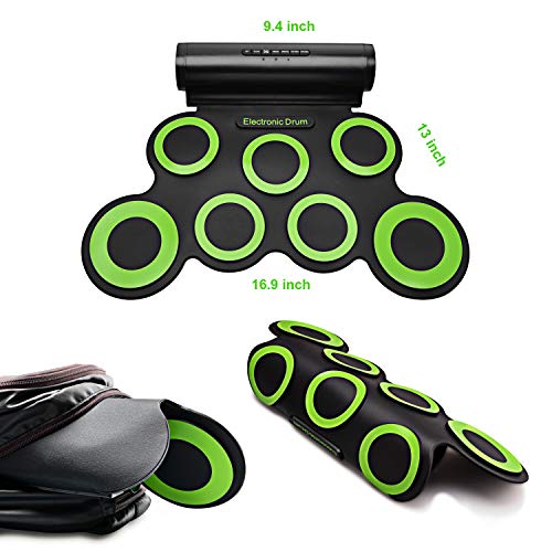 3 Electronic+Drum+Set+Portable+Built