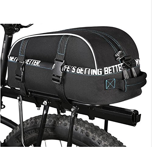 Juscycling Double Layer Trunk Cargo Rack Bag Pannier for Road Bike MTB Cycling, Water-proof, Muti-function, 8L Capacity