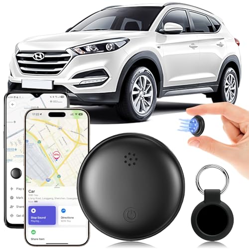 Car GPS Tracker, Car GPS Locator Compatible with iOS and Android, Air Tracker without Subscription, Global Coverage Real Time Magnetic Tracking Hidden GPS for Car/Motorcycle