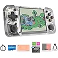 RG35XX H Retro Handheld Game Console with Linux System 3.5 inch IPS Screen and 64G TF Card Built-in 3300 mAh Battery Lasts up to 8 Hours Compatible with 5G WiFi and Bluetooth 4.2 White Translucent