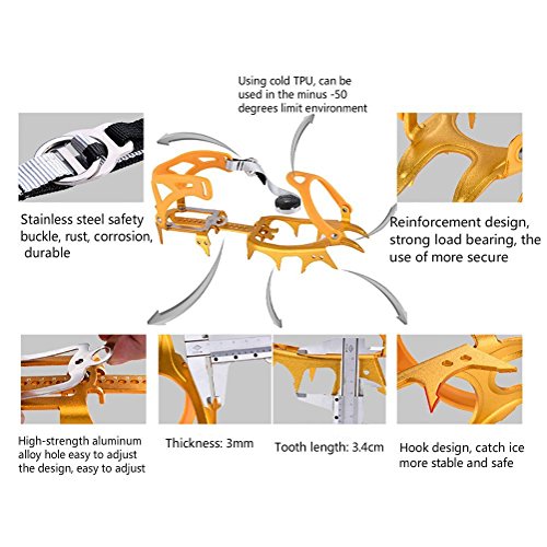 BRS Professional Outdoor Climbing Non - Slip Adjustable Aluminum Crampons (Blue) - Thumbnail 3