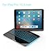 iPad Keyboard Case 10.5 Pro / 360 Degree Rotatable/Aluminum Shell Folio Case / 7 Color Backlit/Bluetooth Keyboard/Auto Sleep-Wake for 2017 Apple iPad Pro 10.5/ (Black)