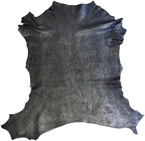 Genuine Blue Leather Hides – Quality Soft Lambskin – Metallic Rustic Finish - Spanish Full Skins - 6 sq ft - 2 oz. avg Thickness – Craft DIY Material – Upholstery Fabric – Wholesale Supply