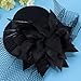 Pixnor Women's Ladies Flower Decor Hair Clip Feather Fascinator Burlesque Punk Mini Top Hat - One Size (Black)
