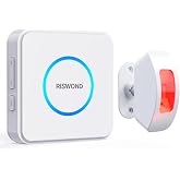 Wireless Motion Sensor Alarm Indoor: Motion Sensor Door Chime for Business | Motion Detector Alarm for Store Home Security with 35 Ringer/Led Light Remind