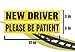 Zone Tech New Driver and Please BE Patient Magnet Reflective Magnetic Vehicle Car Sign