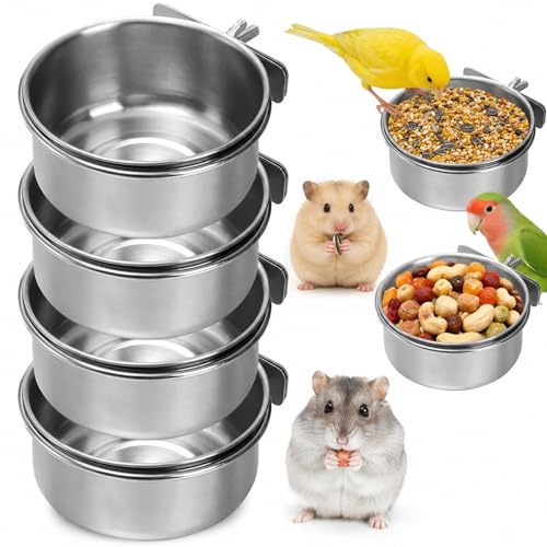 Okllen Stainless Steel Bird Feeding Cups