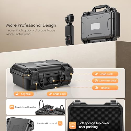 STARTRC PHOTO Osmo Pocket 4 Hard Shell Suitcase, Double-Walled Waterproof Bag for DJI Pocket 4 Creative Combo Accessories, Multifunctional Storage Bag with Large Capacity (Bag Only)
