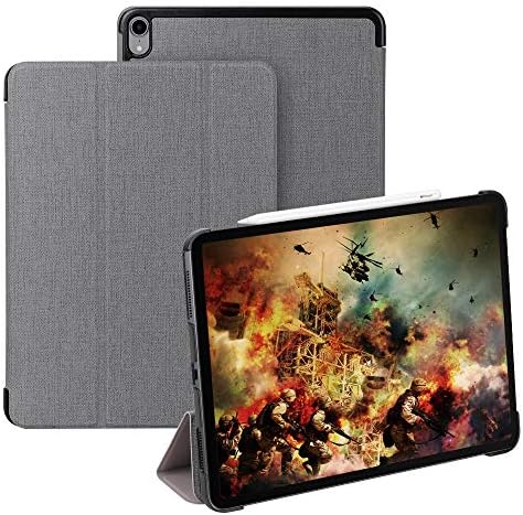 iPad Pro 11 case, 2018 iPad Pro 11 inch Case with Pencil holder PU Leather Flip Wallet Case[Kiskstand] [Shockproof][Intelligent Sleep] Smart Magnetic Tablet Case Cover(ipad pro 11 inch, Gray)