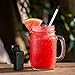 Reusable Collapsible Straw,Stainless Steel Reusable Drinking Folding Straws with Hard Case Cleaning Brush and Keychain(Black) Perfect for Travel, Home, Office Or Gift