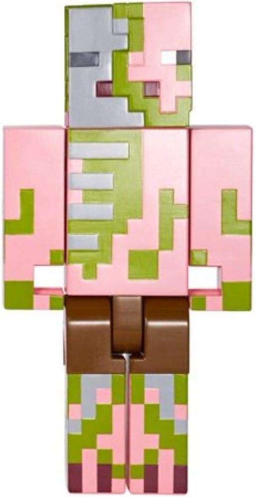 Majong Minecraft Zombie Pigman Large Scale Action Figure, 8.5 Inches