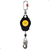 Swivel Top Self Retracting Lifeline, BUCAMAO 11FT Retractable Lanyard, SRL | Steel Wire, Srl Fall Protection, Retractable Safety Lanyard, Safety Harness Yoyo, Fall Protection Kit, Fall Arrestor