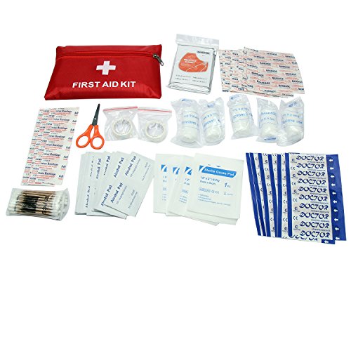 Lx Free 142-Piece Roadside Assistance Auto Emergency Kit with Jumper Cables,Tow Rope, Bandage, Safety Vest,Multi-function flashlight etc, All Ultimate Supplies in One Pack For Your Car Truck Or SUV