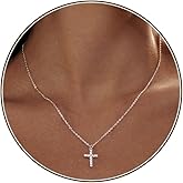 HERIER Cross Necklace for Women, Dainty 18K Gold Plated/Sterling Silver Small Cross Pendant Necklace Simple Gold Cross Necklaces for Women Trendy Faith Jewelry Gift