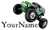 Your Name GRAVE DIGGER Custom Name Wall Decal Monster Truck, Vinyl STICKER Home Decor Art Monster Truck Jam Mural Kids. 18