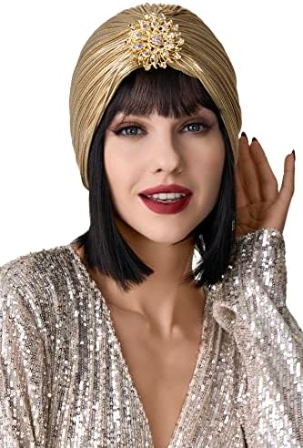 BABEYOND Women's Turban Hat with Crystal Vintage Head Wrap Knit