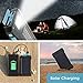 Solar Power Bank 20000mAh Portable Phone Charger Waterproof Battery Packs with Dual Ports, Compass, Flashlight for Camping Solar Panel for Smartphones,GoPro Camera,GPS and Other Devices