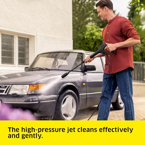 Kärcher high-pressure washer K 2, pressure: max. 110 bar, flow rate: 360 l/h, area: 20 m²/h, weight: 4.2 kg, high-pressure gun, high-pressure hose, dirt blaster