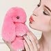 PONOBO Bunny Keychain Soft Rex Rabbit Fur Keychain Car Keyring Women Handbag Charms