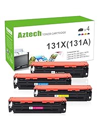 Aztech - Cartucho de tóner compatible para HP 131X 131A CF210X CF210A CF211A CF212A CF213A (negro amarillo magenta, 4 unidades)