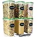 Fungun Cereal Container Set, 4L Airtight Cereal Storage Containers, Large 6 Pack Kitchen Storage Containers with Lids for Cereal, Flour, Sugar & Leakproof, BPA Free (16.9 Cup 135.2oz)