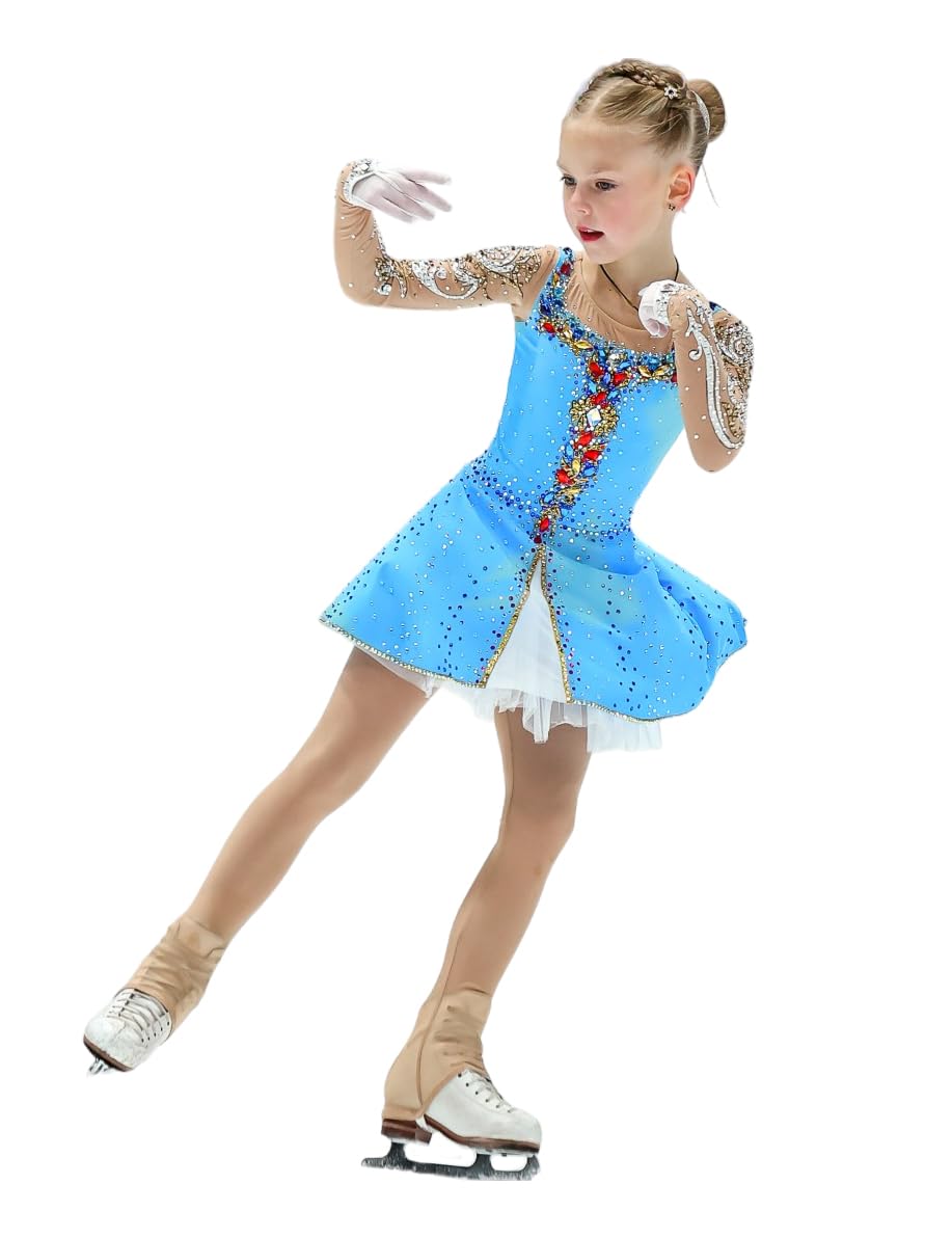 Photo 1 of AEVsport Women Mesh Tights for Figure Ice Skating with Seam over the Heel of the Boot (US, Numeric, 4, Regular, Regular, Skin)