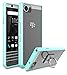BlackBerry KEYone Case, BlackBerry DTEK70 / Mercury Case, Style4U Scratch Resistant Shock Absorbent Ultra Slim Crystal Clear PC Back TPU Bumper Protective Case Cover + 1 Ring Holder Kickstand [Teal]