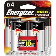 Energizer MAX D Alkaline Batteries, 4-Count