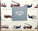 100% cotton - emergency vehicles FULL Sheet Set (ambulance, police car, fire engine, helicopter)
