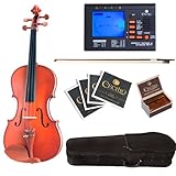 Cecilio CVA-400 15-Inch Solid Wood Flamed Viola with Chromatic Tuner