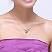 NEEMODA Gifts for Women Blue Crystal Heart Necklace Pendant Fashion Jewelry for Her Girls Girfriend Birthday Anniversary Valentines Day White Gold Plated Angel Wings