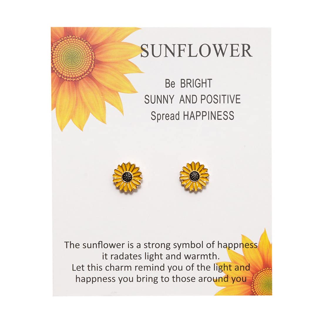 Carufin Sunflower Necklace Sunflower Earrings Sun Flower Pendant Clavicle Chain Necklaces Accessories Jewelry for Women and Girls (Sunflower Earrings)