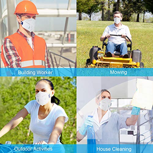 Disposable Dust Mask, N95 Particulate Respirator Masks with Breathing Valve (20 pack) - Anti-Dust,Air Pollution,Smoke,Safety Face Mask for for Construction,DIY,Home,Outdoor Use - Thumbnail 5