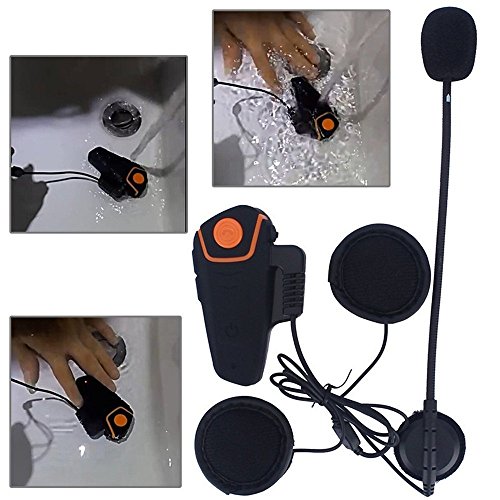 AUTOLOVER Motorbike Bluetooth Headset, BT-S2 1000M Motorcycle Helmet Intercom Interphone and Audio for MP3 Player/GPS/Walkie-Talkie, Hands Free & FM Radio (Single)