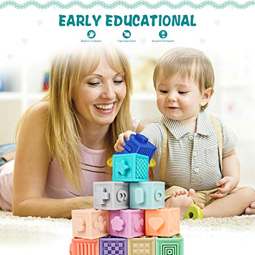 image for Mixi Baby Toys Blocks, Soft Blocks for Babies 6 Month Baby Toys Teet