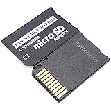Lxctech Memory Stick Adapter, MicroSD to MS PRO Duo Adapter for Sony PSP Camera, 64GB Micro SD Card