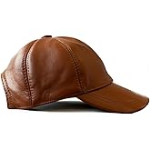 Leather Cap for Men Women Genue Lambskin Leather Winter Hat White
