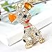 ZJKJ Crystal Dog Keychain Rhinestone Purse Bag Charm Pendant Keyring Gift for Girl Woman Lady