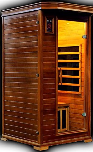 1 Person Vital Elite Sauna Red Cedar Wood - FAR Infrared Low EMF Heaters - Embedded Magnetic Flux Therapy