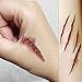 Yusongirl Halloween Realistic Fake Bloody Wound Stitch Scar Scab Waterproof Temporary Tattoo Sticker for Hallowmas Masquerade Prank Makeup Props 10 Sheets