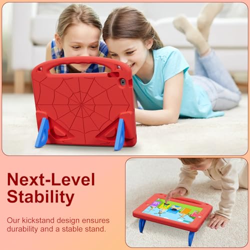 LKOOZO Kids Case for iPad 9th/8th/7th Generation (iPad 10.2 inch 2021/2020/2019), Shockproof Cover with Screen Protector (Red)